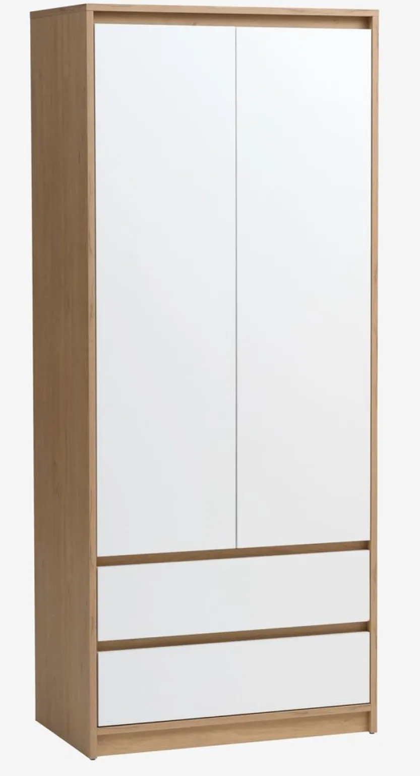 Kledingkast BILLUND 80x193 wit/eiken