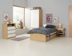 Kledingkast BILLUND 80x193 wit/eiken