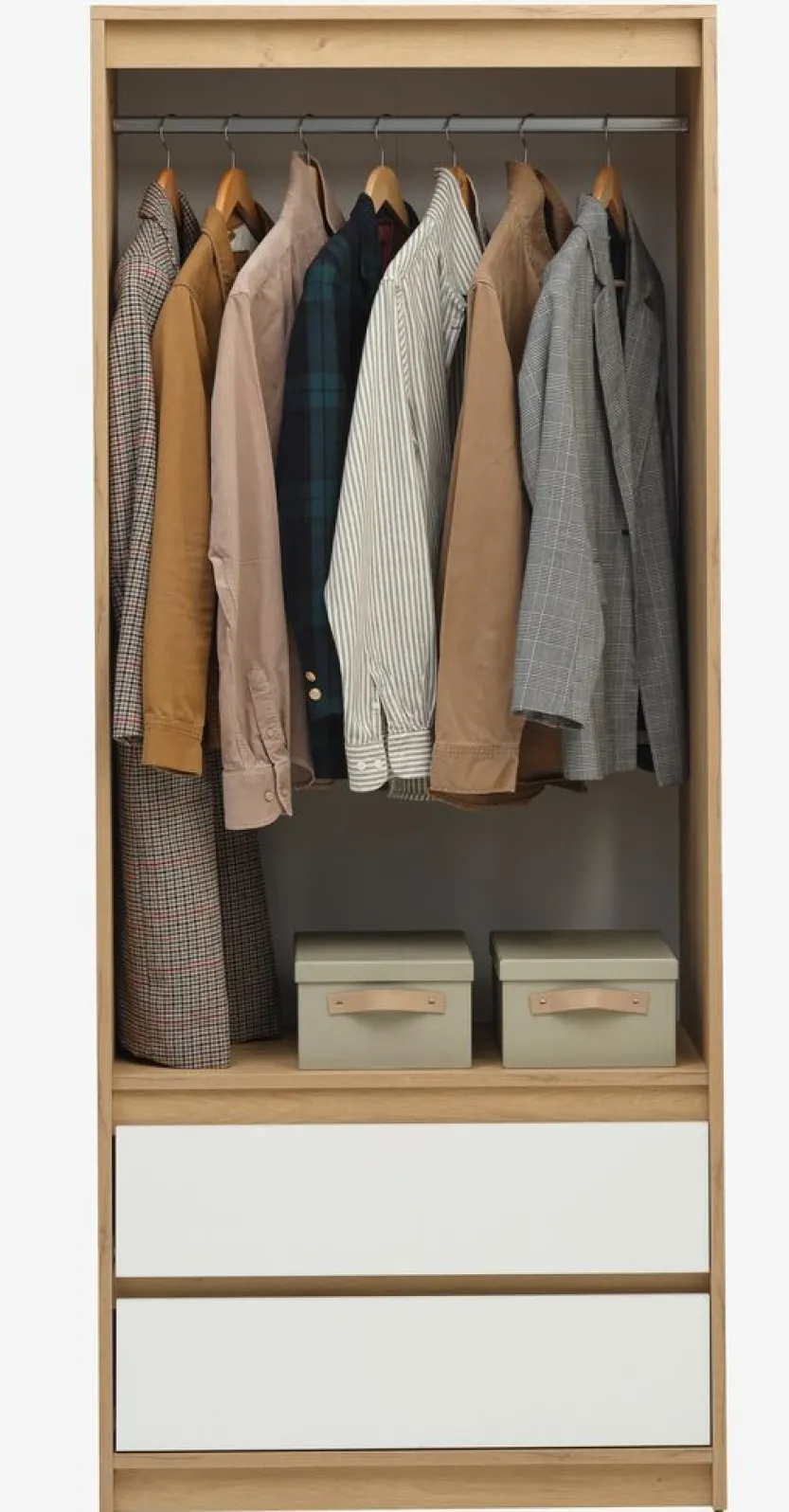 Kledingkast BILLUND 80x193 wit/eiken