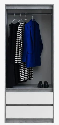 Kledingkast BILLUND 80x193 wit/beton