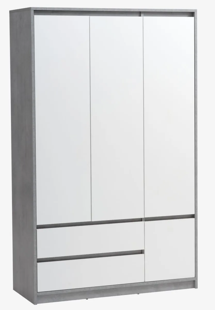 Kledingkast BILLUND 119x193 wit/beton