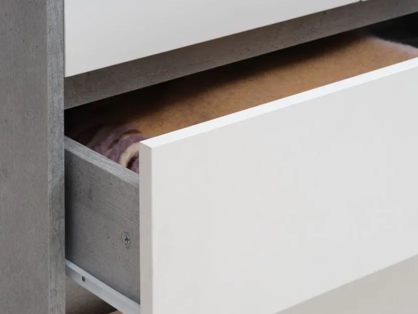 Kledingkast BILLUND 119x193 wit/beton