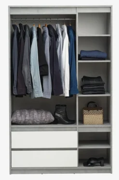 Kledingkast BILLUND 119x193 wit/beton