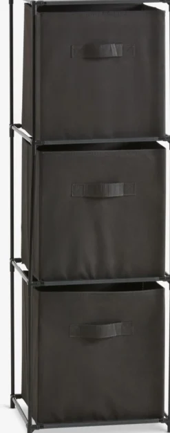 Kledingkast DAMHUS 3 vakken zwart/grijs