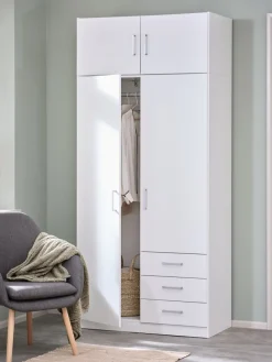 Kledingkast FANDRUP 97x176 2 deuren 3 lades wit