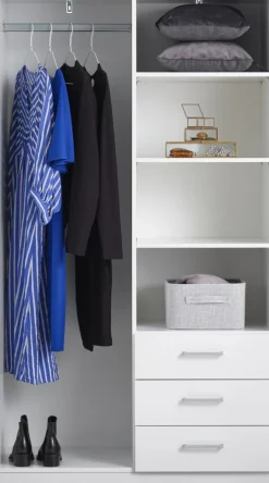 Kledingkast FANDRUP 97x176 2 deuren 3 lades wit