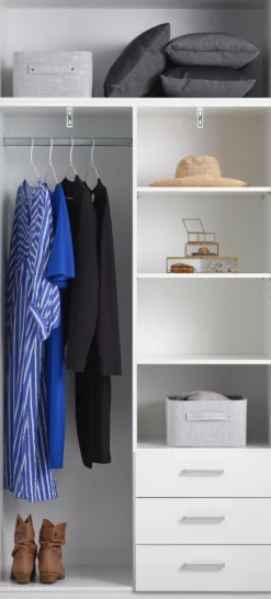 Kledingkast FANDRUP 97x176 2 deuren 3 lades wit