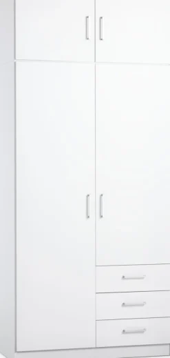 Kledingkast FANDRUP 97x176 2 deuren 3 lades wit