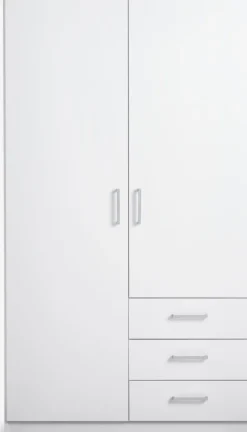 Kledingkast FANDRUP 97x176 2 deuren 3 lades wit