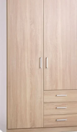 Kledingkast FANDRUP 97x176 2 deuren 3 lades licht eiken