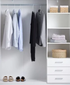 Kledingkast FANDRUP 145x176 3 deuren 3 lades wit