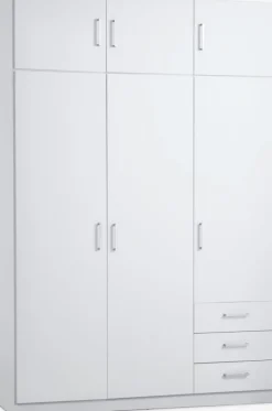 Kledingkast FANDRUP 145x176 3 deuren 3 lades wit