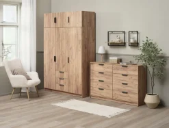 Kledingkast JENSLEV 144x176 eiken