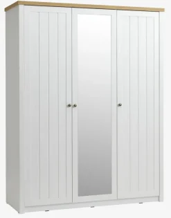 Kledingkast MARKSKEL 162x210 wit/eiken kleur