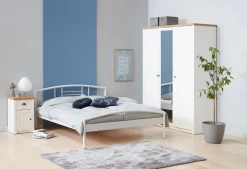 Kledingkast MARKSKEL 162x210 wit/eiken kleur