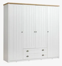 Kledingkast MARKSKEL 212x210 wit/eiken kleur