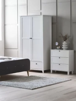 Kledingkast NORDBY 105x200 2 deuren 2 lades wit