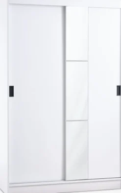 Kledingkast ODDER 120x201 met spiegel wit