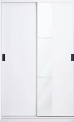 Kledingkast ODDER 120x201 met spiegel wit