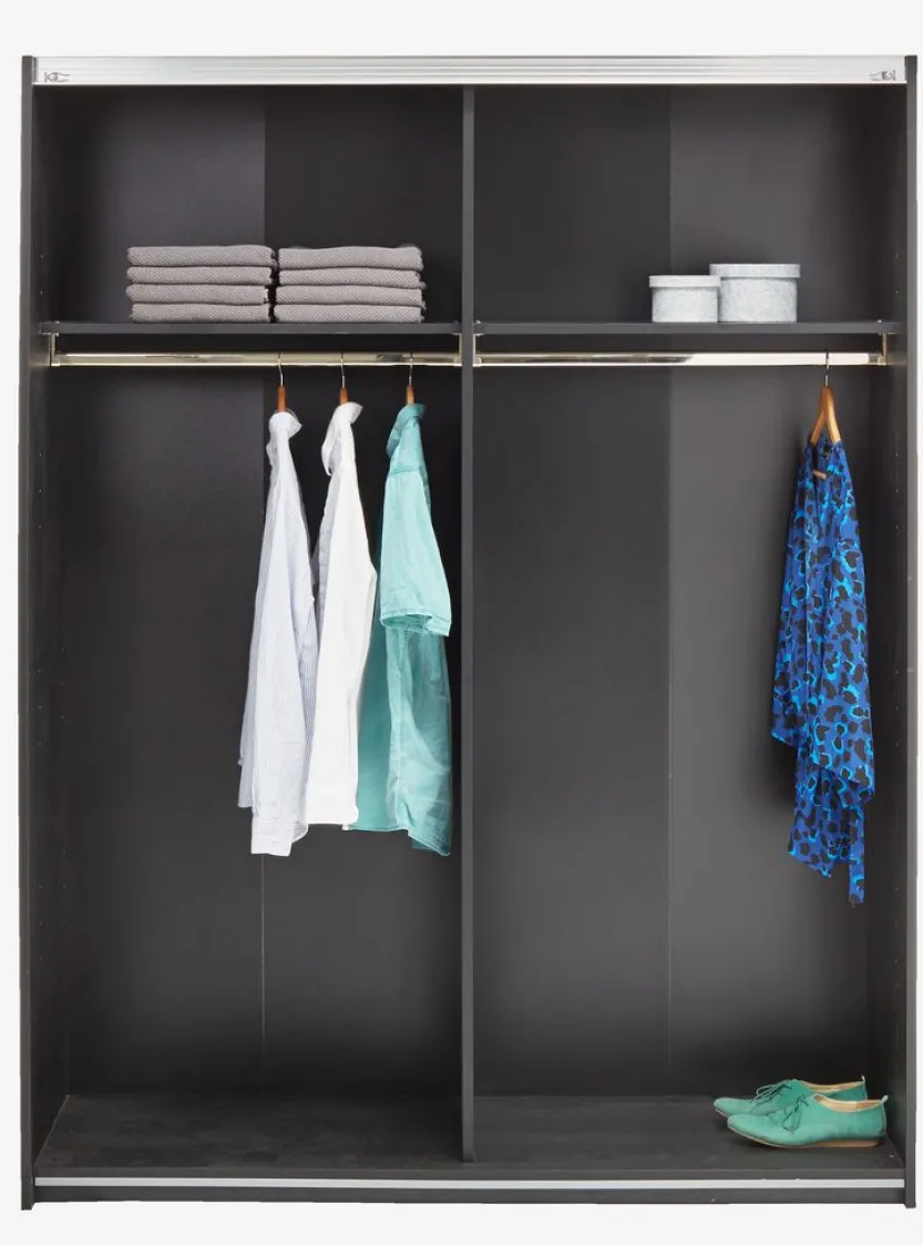 Kledingkast TARP 151x201 met spiegel zwart