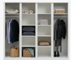 Kledingkast VEDDE 220x197 met spiegel wit