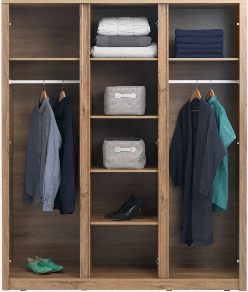 Kledingkast VEDDE 167x197 met spiegel wild eiken