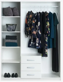 Kledingkast VELLERUP 151x200 combi wit