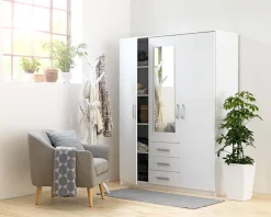 Kledingkast VELLERUP 151x200 combi wit