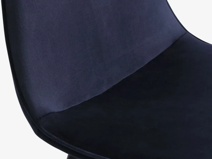 KRONDAL Ø110 tafel marmer + 4 BISTRUP fluweel donkerblauw