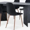 KRONDAL L180 tafel marmer + 4 JONSTRUP stoelen zwart/eiken