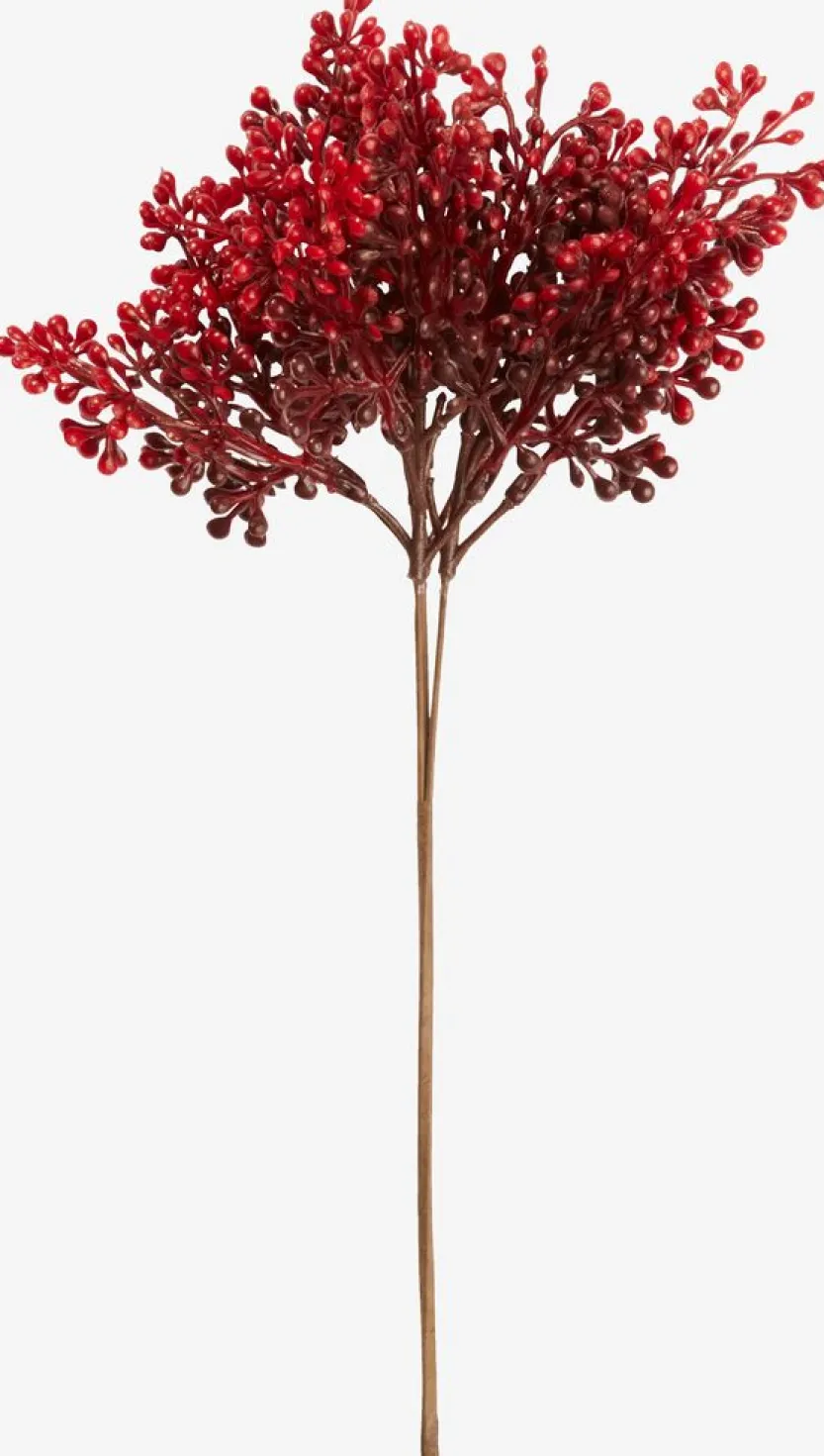 Kunstbloem JUL H33cm rood