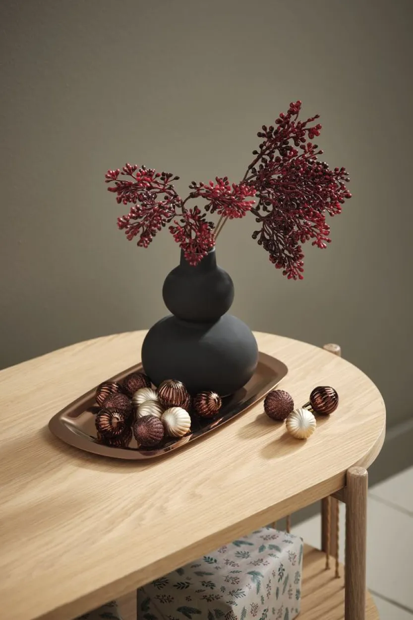 Kunstbloem JUL H33cm rood