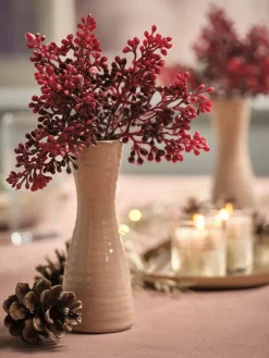 Kunstbloem JUL H33cm rood