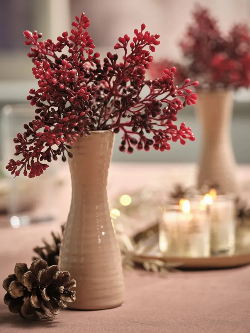 Kunstbloem JUL H33cm rood