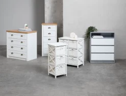 Ladekast BILLUND 3 lades wit/beton