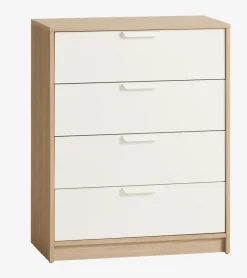 Ladekast JENSLEV 4 lades eiken/wit