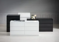 Ladekast LIMFJORDEN 3+3 lades zwart