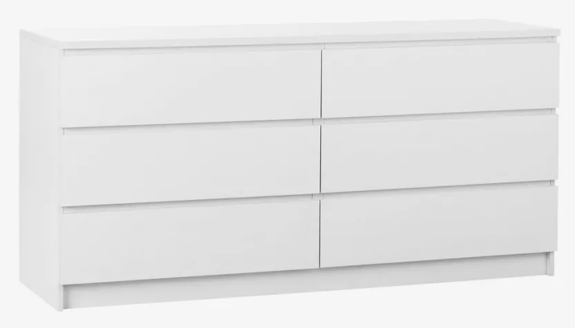 Ladekast LIMFJORDEN 3+3 lades wit