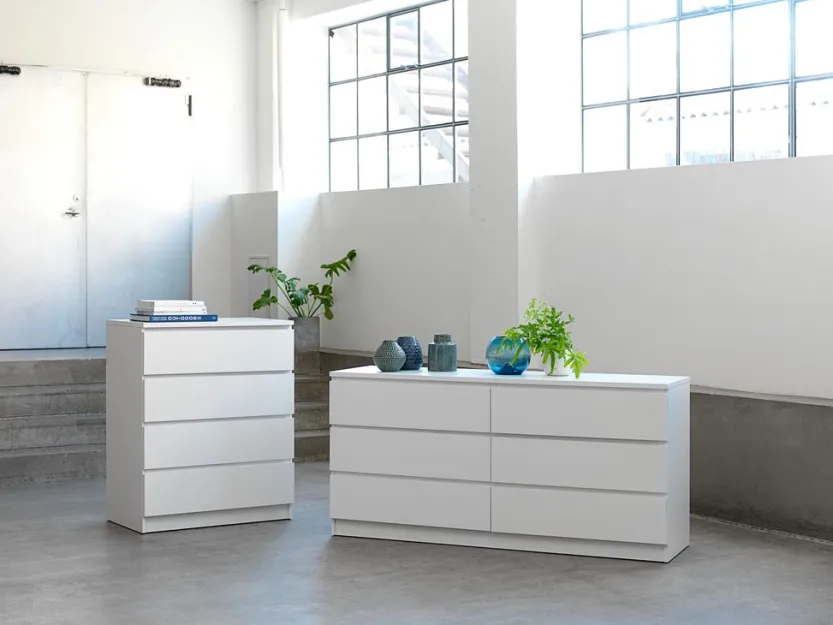 Ladekast LIMFJORDEN 3+3 lades wit