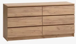 Ladekast LIMFJORDEN 3+3 lades naturel eiken kleur