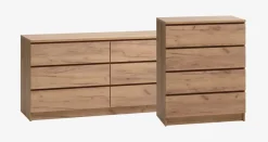 Ladekast LIMFJORDEN 3+3 lades naturel eiken kleur