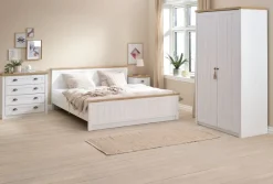 Ladekast MARKSKEL 4 lades wit/eiken kleur