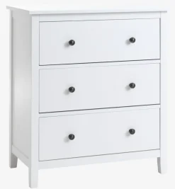 Ladekast NORDBY 3 lades wit