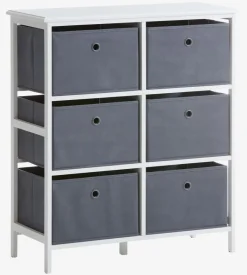 Ladekast ODBY 3+3 opbergboxen wit/grijs