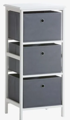 Ladekast ODBY 3 opbergboxen wit/grijs