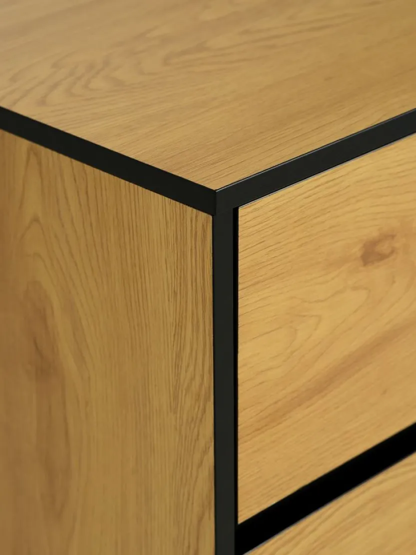 Ladekast ODENSE 3 lades eiken/zwart