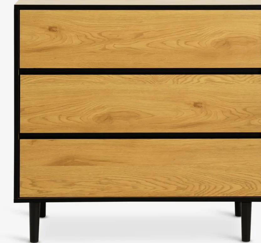 Ladekast ODENSE 3 lades eiken/zwart