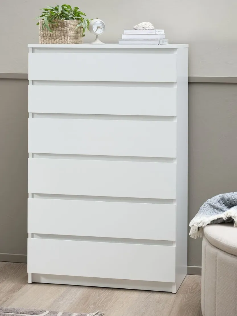 Ladekast TANGBJERG 6 lades wit