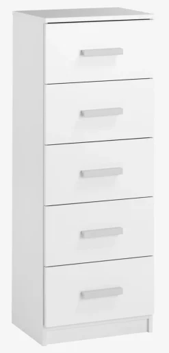 Ladekast TAPDRUP 5 lades smal wit