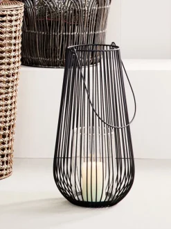 Lantaarn MELIAS Ø24xH46cm zwart